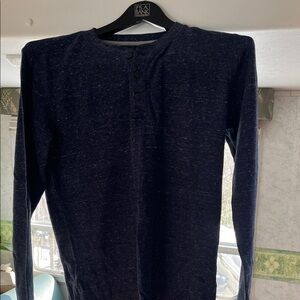 Saint John’s Bay Dark Blue Long Sleeve Henley. Small